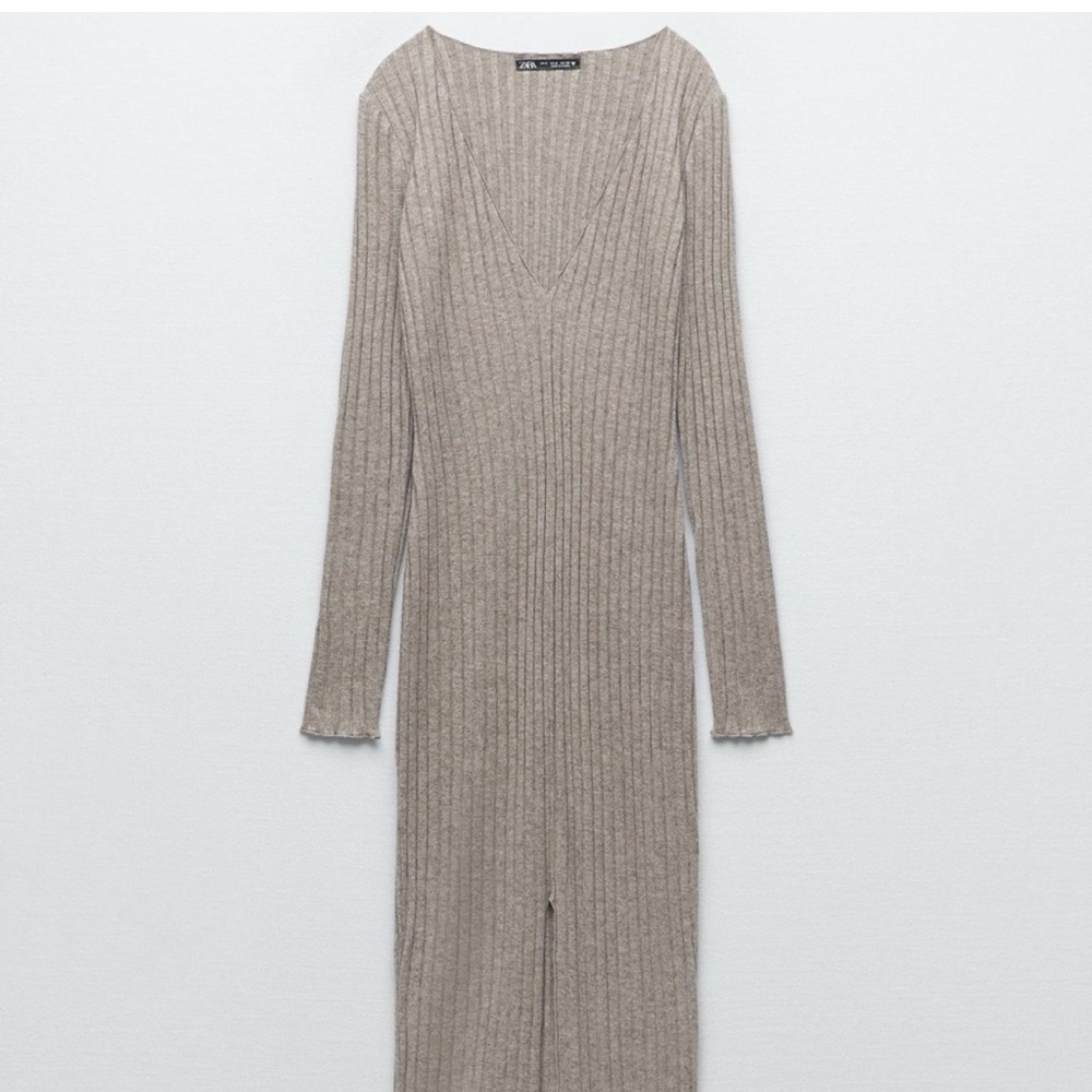 Zara ribbed long sleeve dress